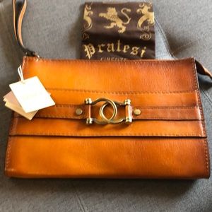 Brand new pratesi Firenze large leather clutch
